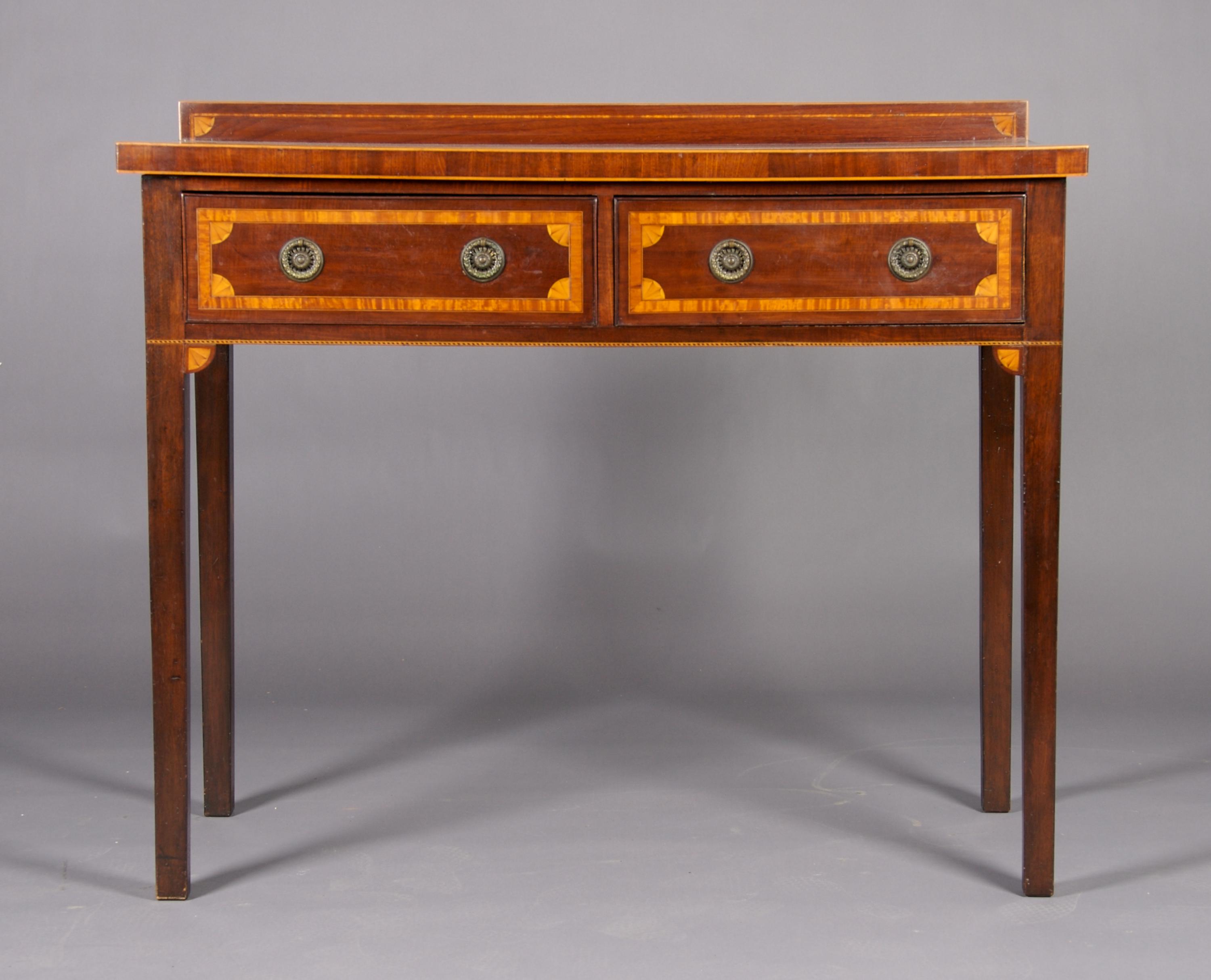 A George III Mahogany Server, Height 37 x width 44 x depth 20 1/2 inches.