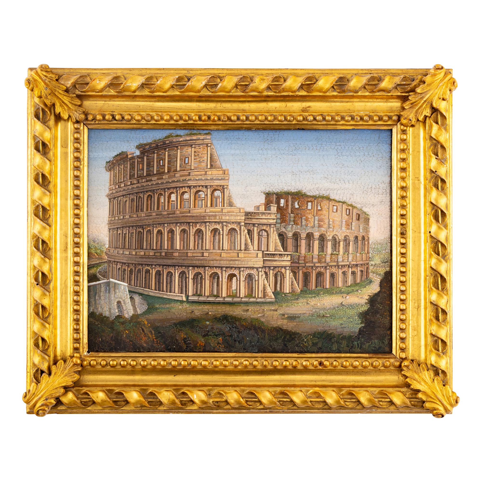 An Italian Micromosaic Panel of the Colosseum