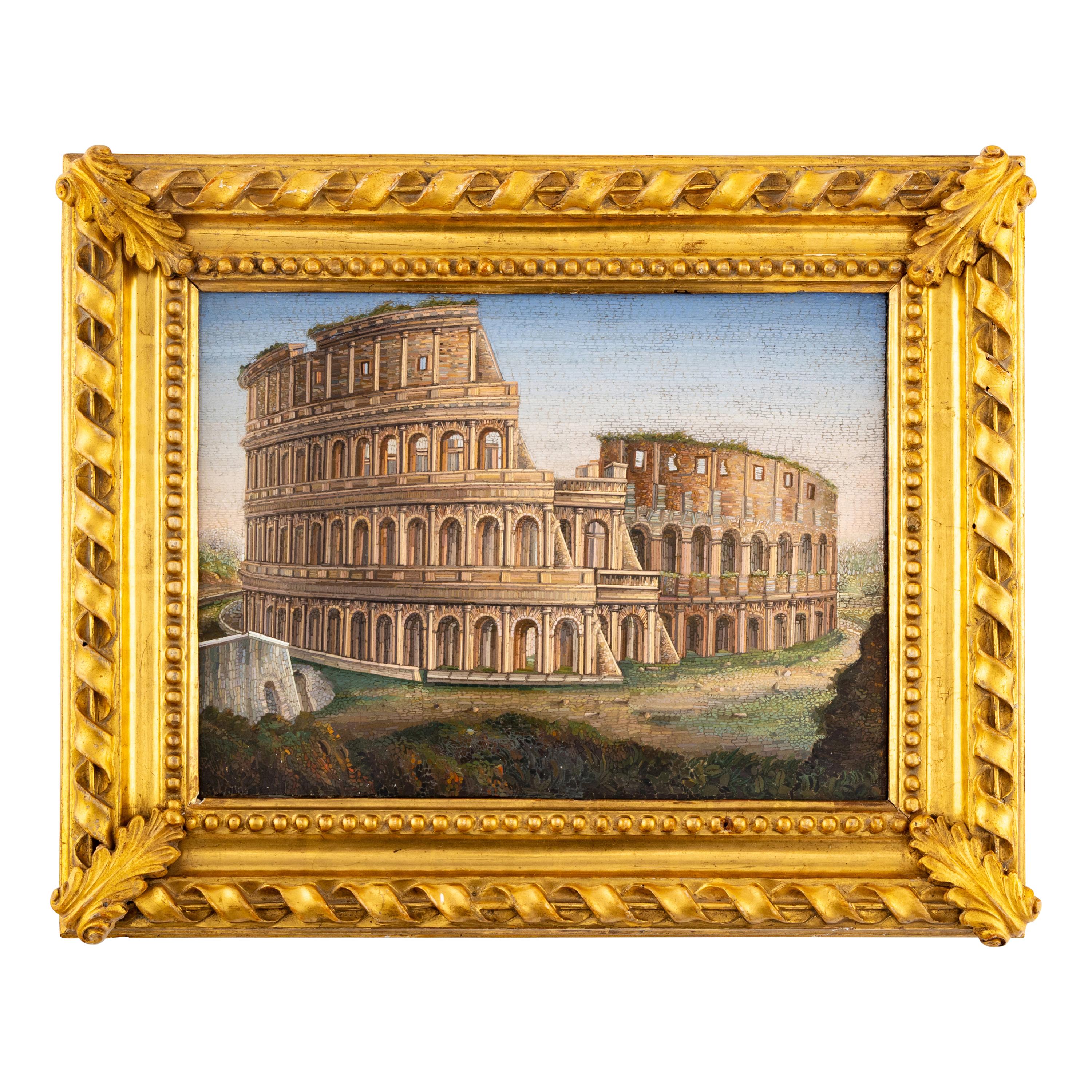 An Italian Micromosaic Panel of the Colosseum