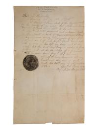 [ENSLAVEMENT]. Manuscript deed of emancipation for a man named Perry. Jessamine Co., KY, 1838.