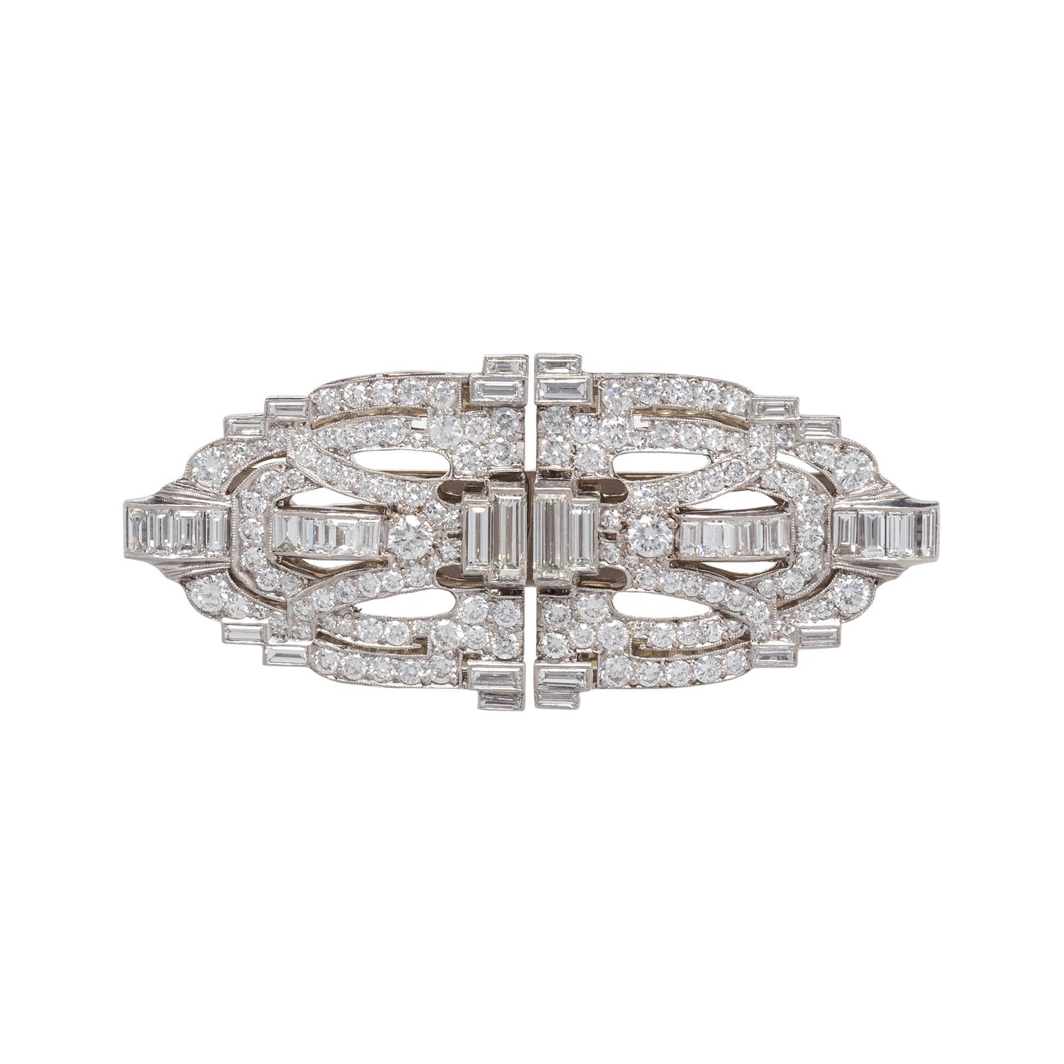 DIAMOND DOUBLE CLIP/BROOCH