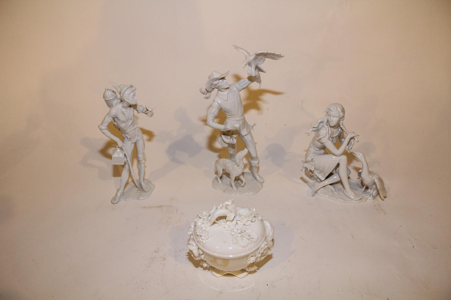 Three Bavarian Blanc de Chine Figures Height of tallest 10 1/4 inches. — SECOND HALF 20TH CENTURY