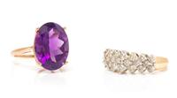 A Collection of 10 Karat Gold and Gemstone Rings, 5.20 dwts.