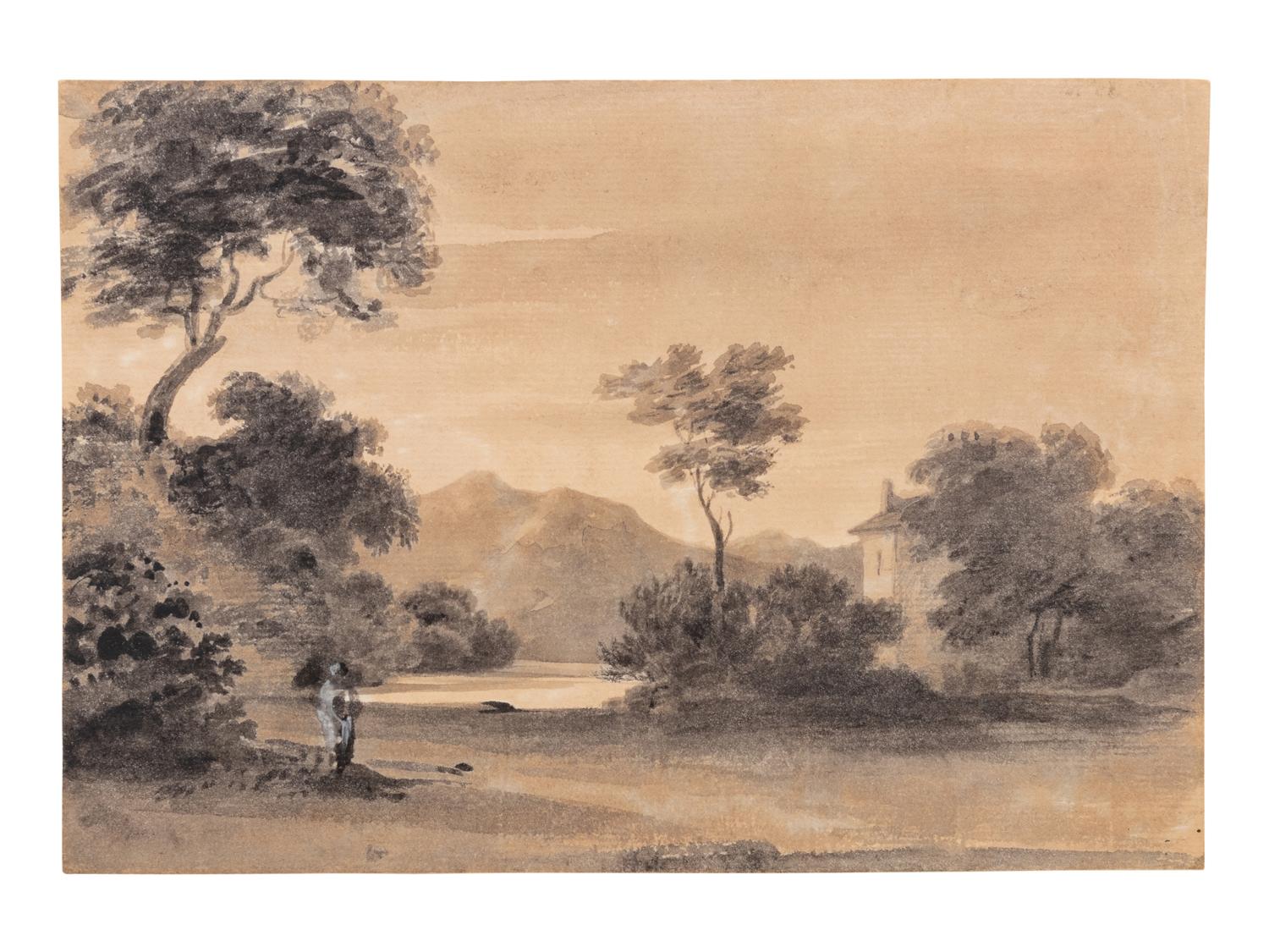 Figure by a Lake at Dusk , c. 1770-78