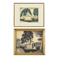American School, 19th Century — Two Mourning Works from Massachusetts