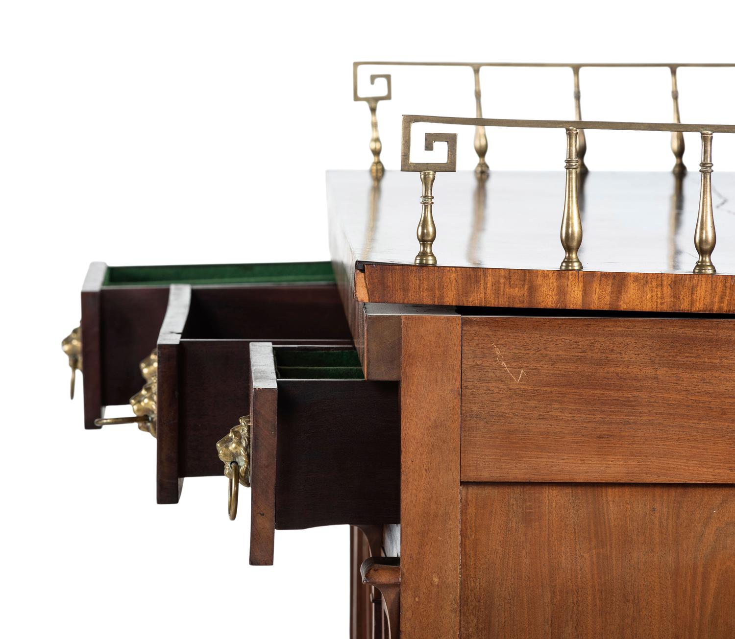 A Classical Brass Mounted and Figured Mahogany Sideboard