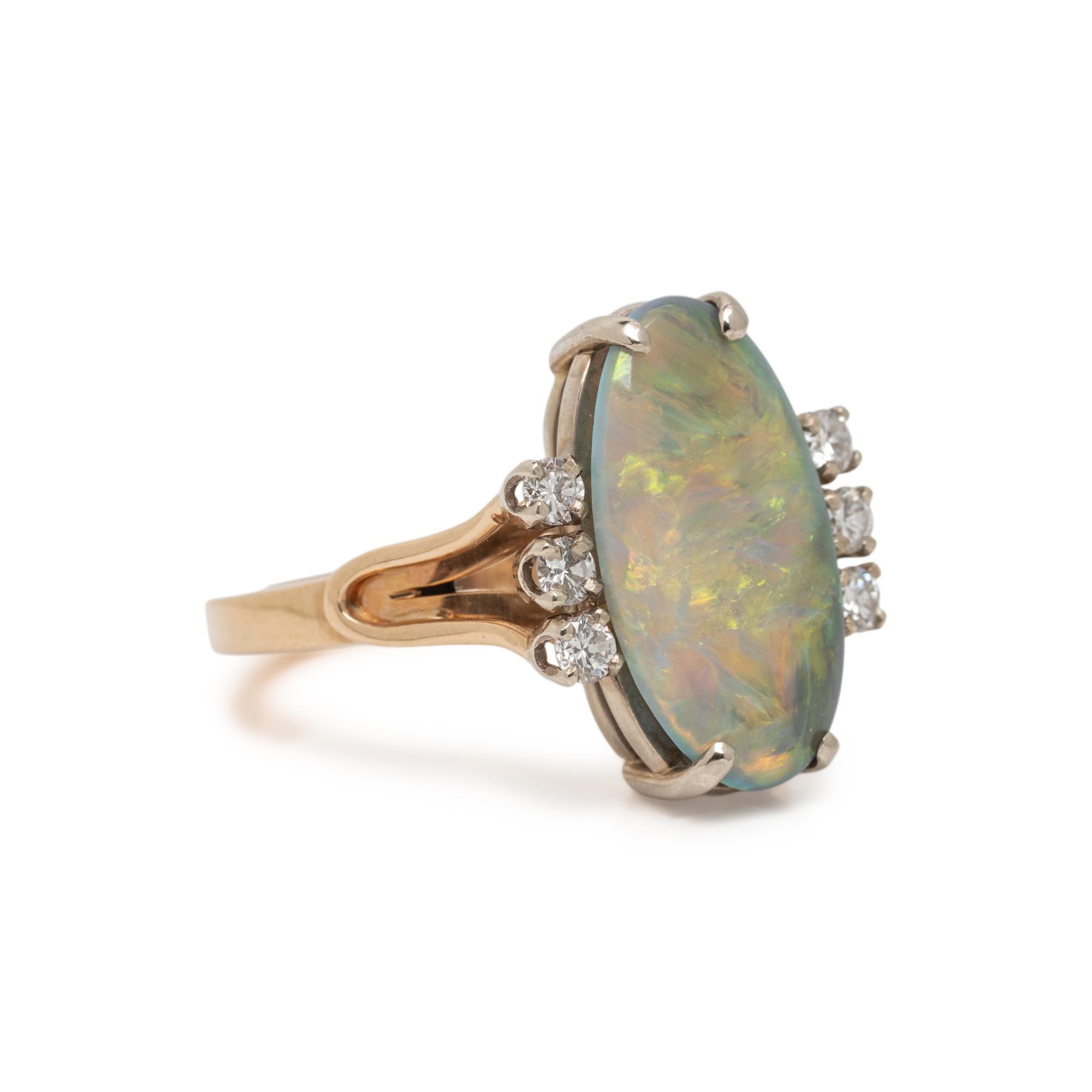 OPAL AND DIAMOND RING