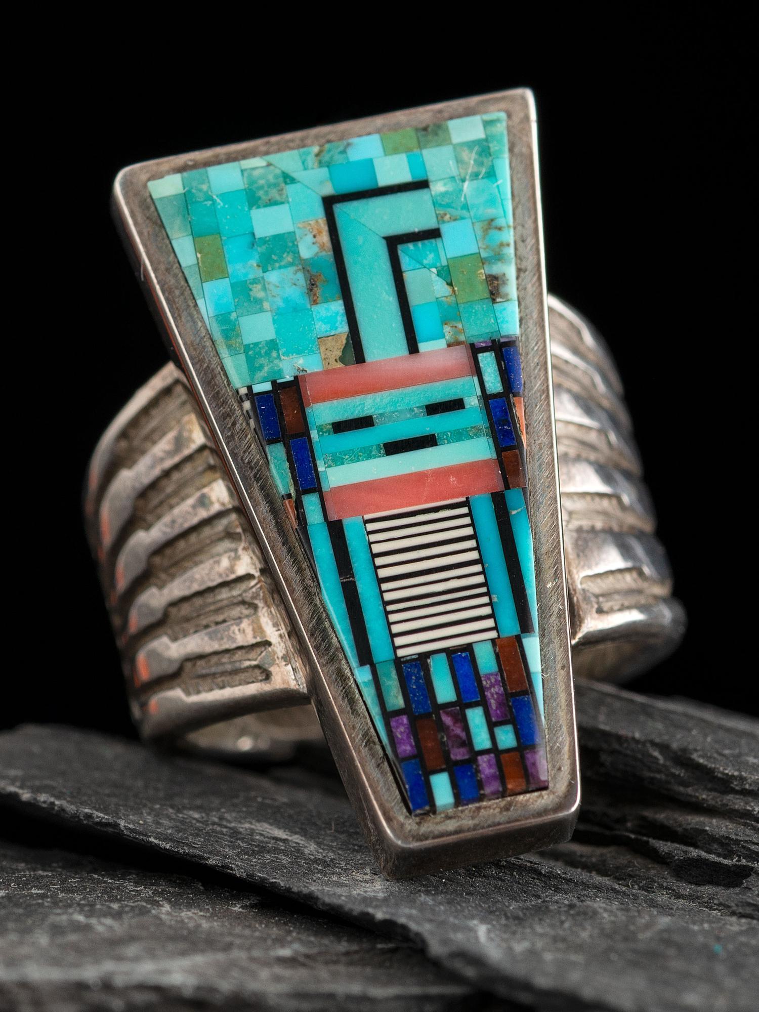 Sterling Silver and Micro Mosaic Figural Ring