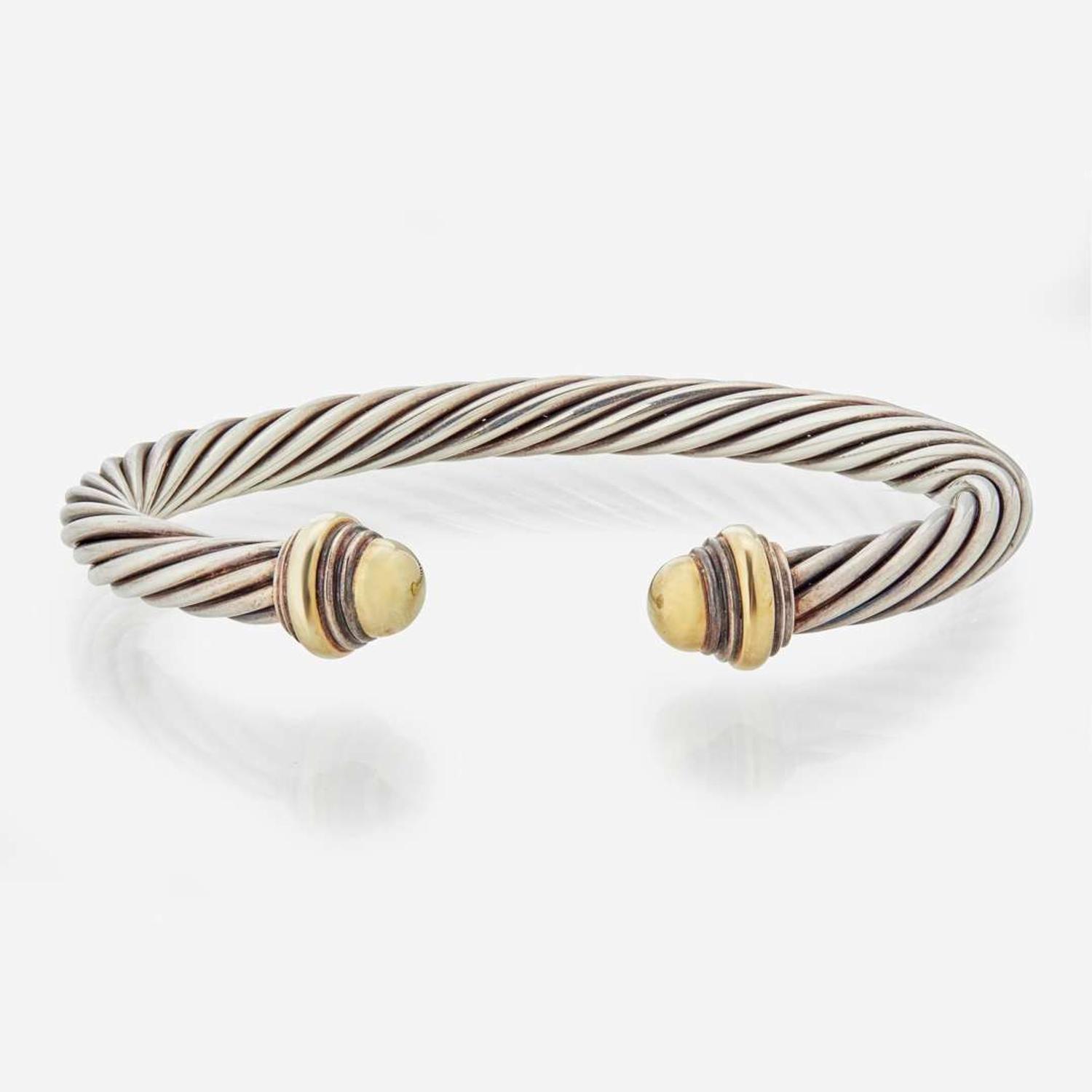A David Yurman Sterling Silver Bracelet and Ring David Yurman
