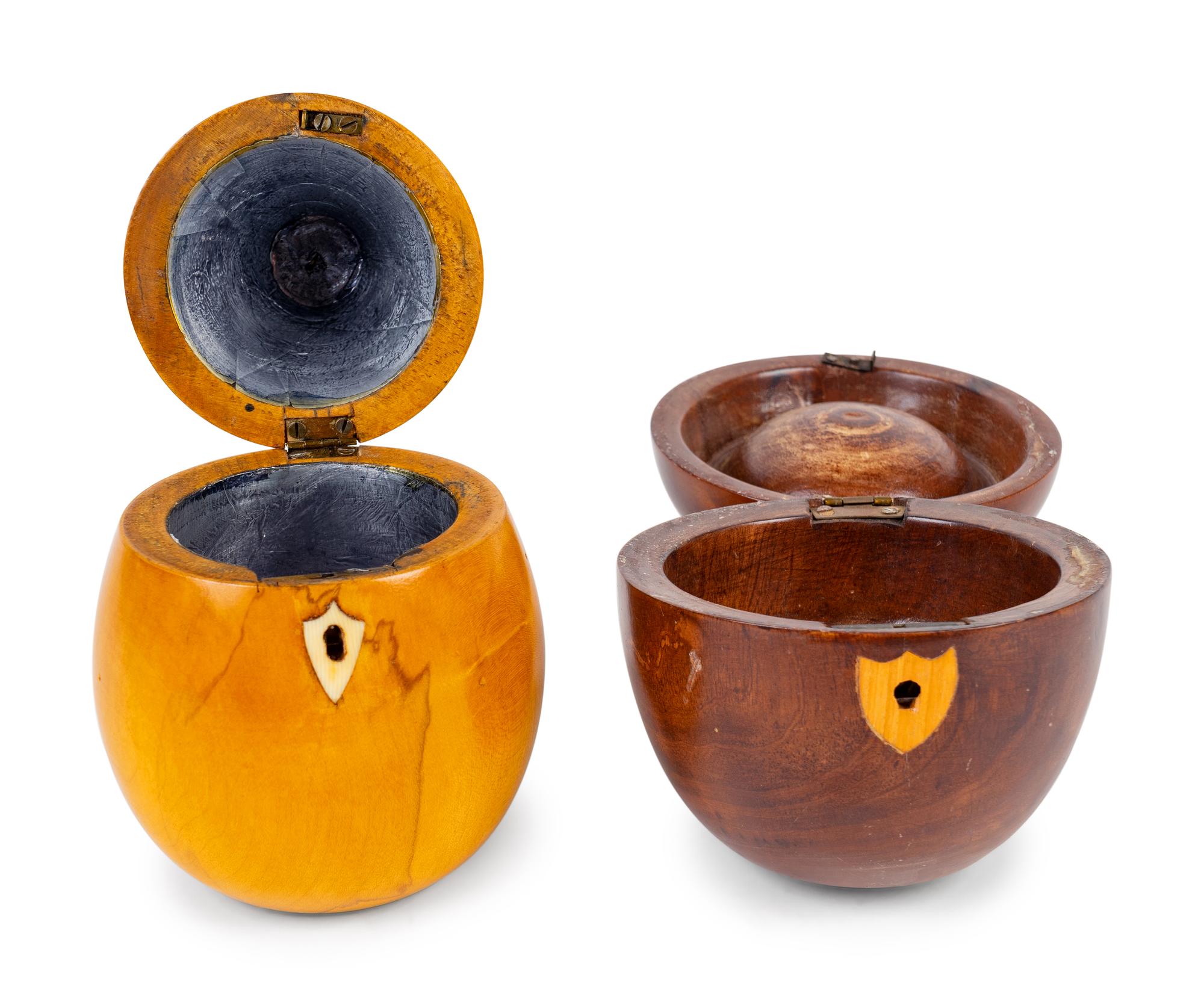 Two Regency Fruit-Form Tea Caddies — EARLY 19TH CENTURY