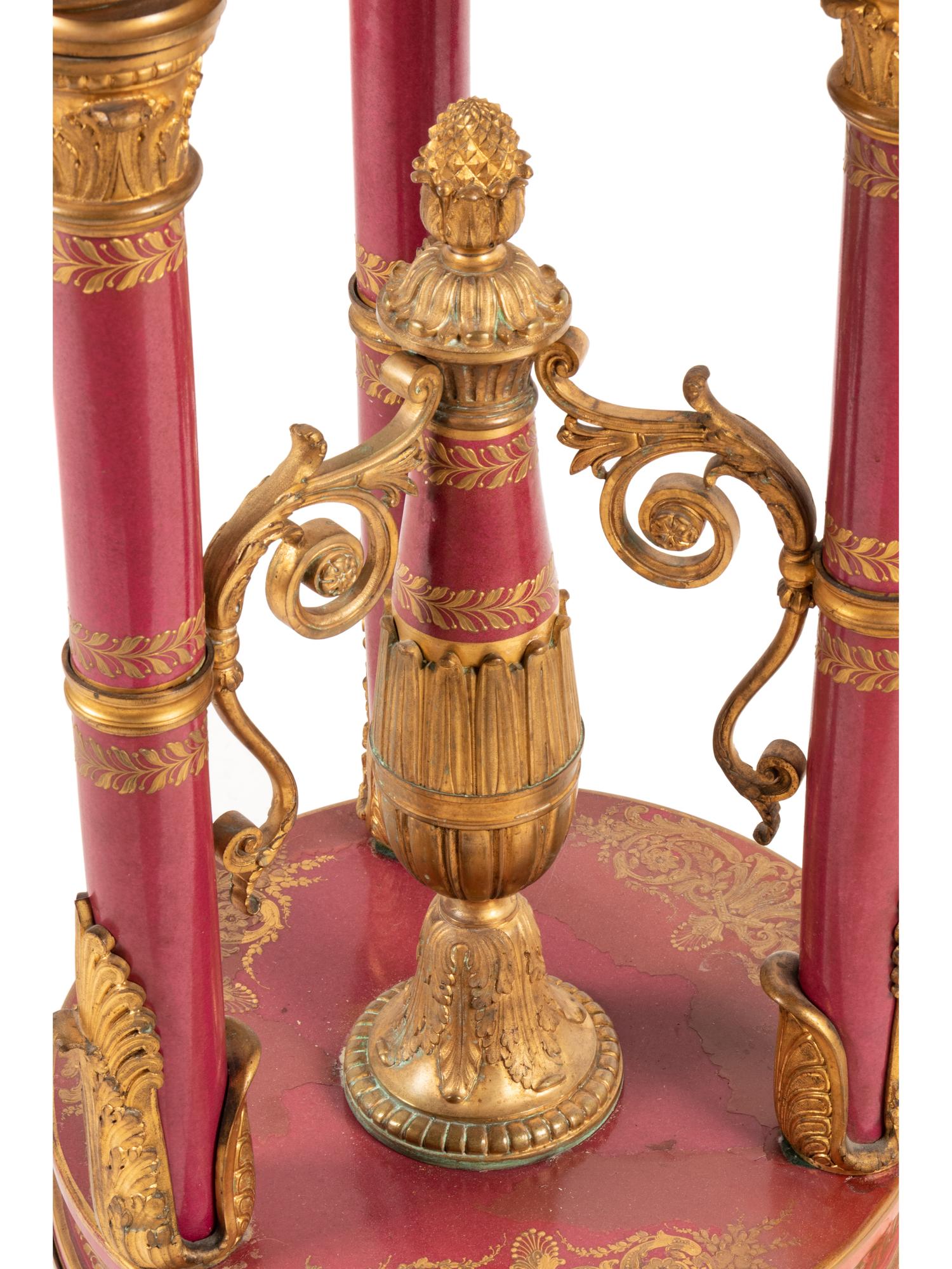 A Sèvres Style Gilt Bronze Mounted Porcelain Jardinière on Stand