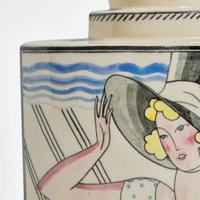 Robert Lallemant (French, 1902-1954) "Il Pleut, Il Pleut, Bergère" Art Deco Vase, France, circa 1925-1933