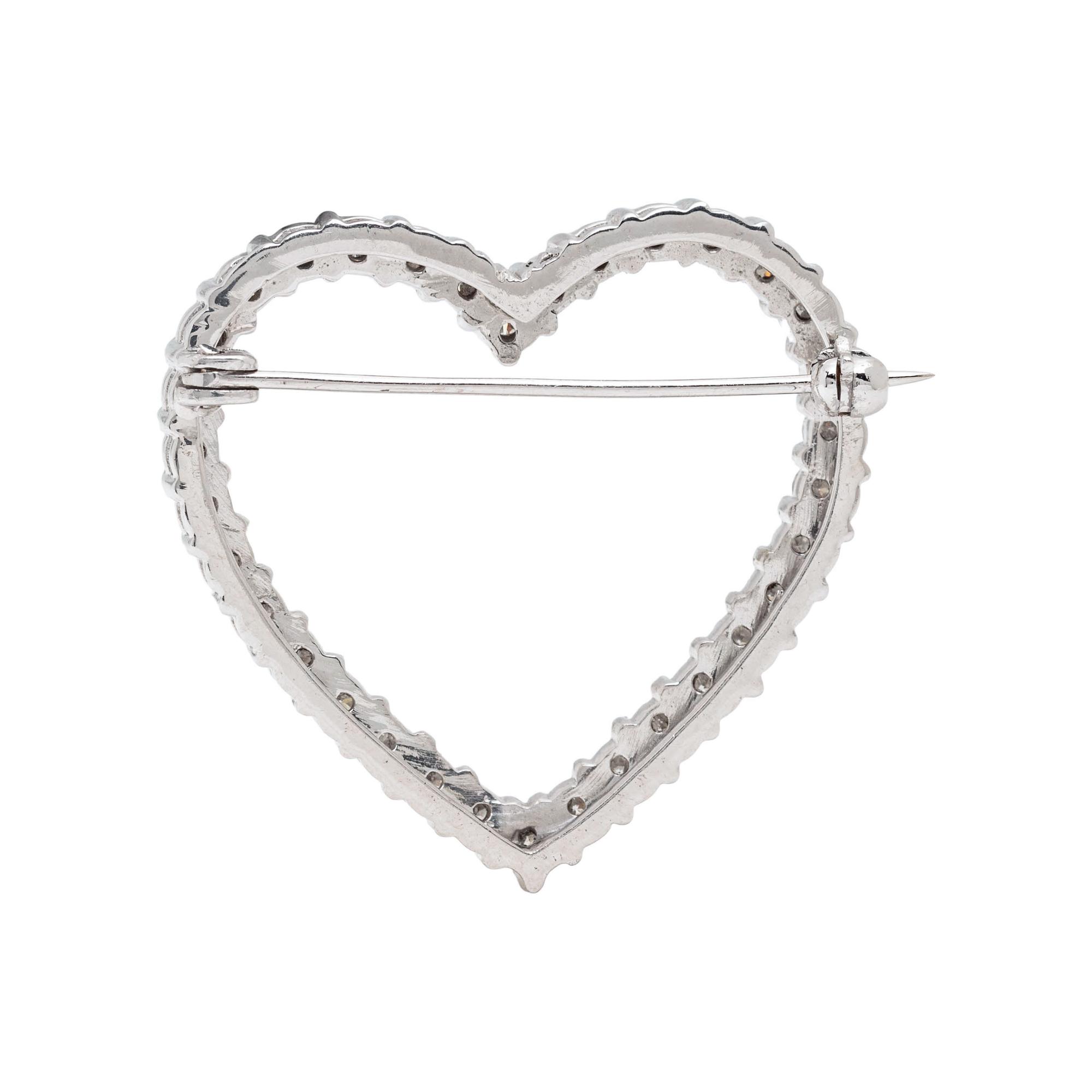 DIAMOND HEART BROOCH