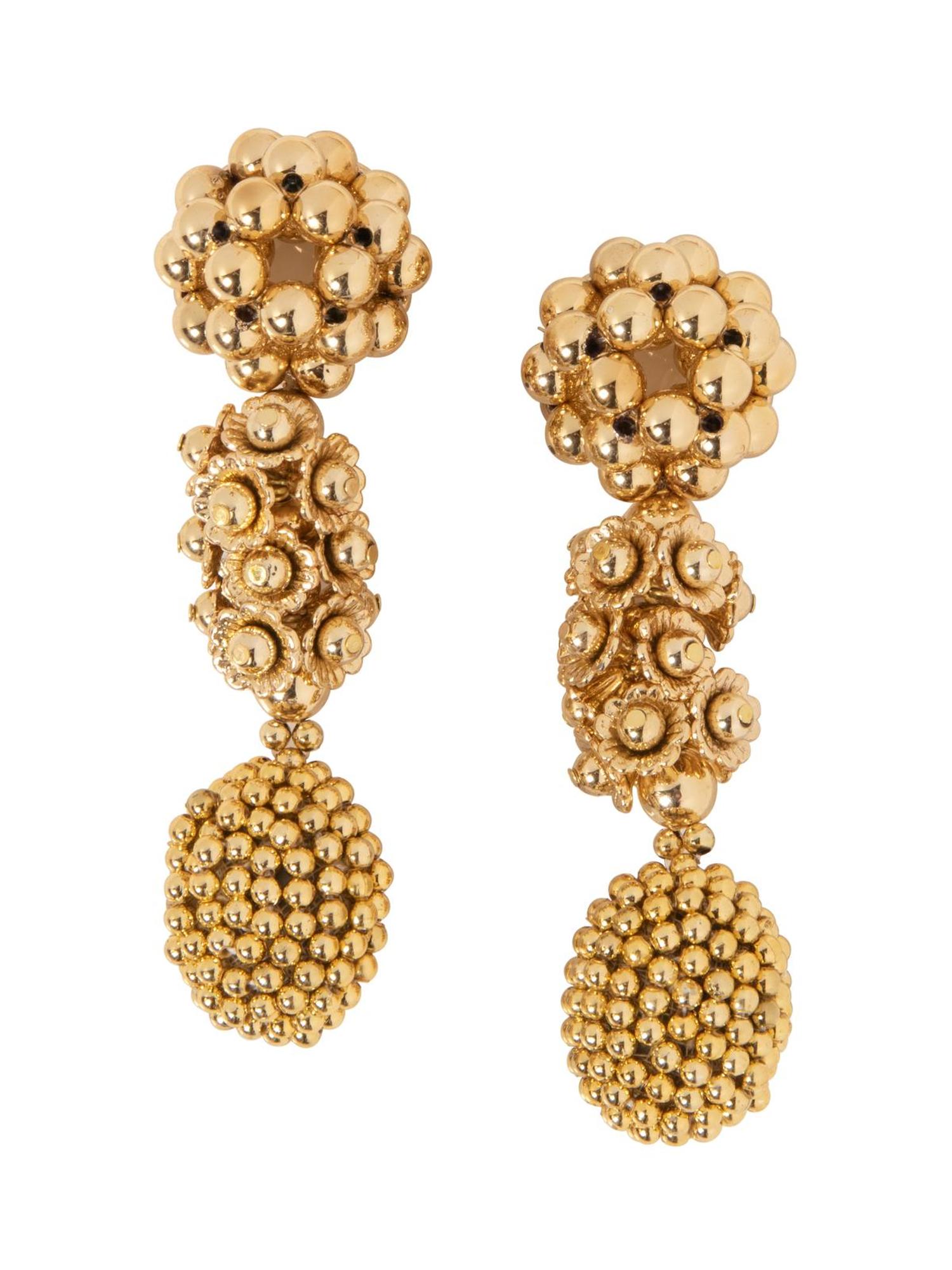 Assortment of 14 Pairs of Goldtone Earrings, 1980-2000s