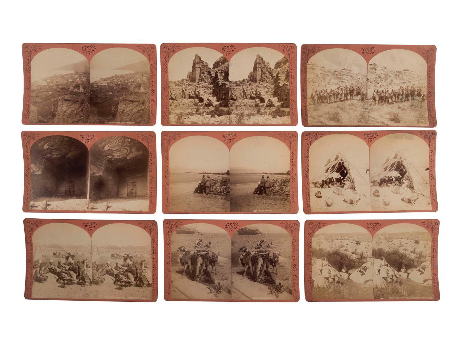 [EARLY PHOTOGRAPHY -- STEREOVIEWS]. A large and diverse group of more than 250 stereoviews highlighted by French tissue stereoviews, comprising: