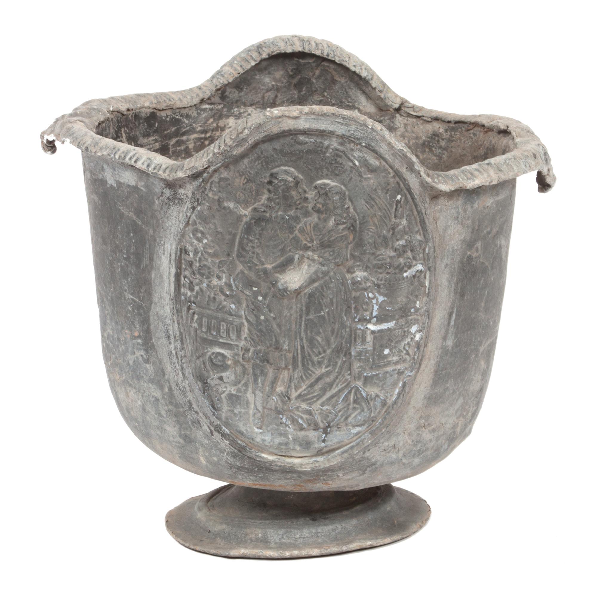 An Italian Lead Garden Planter Height 15 inches. — 19TH CENTURY