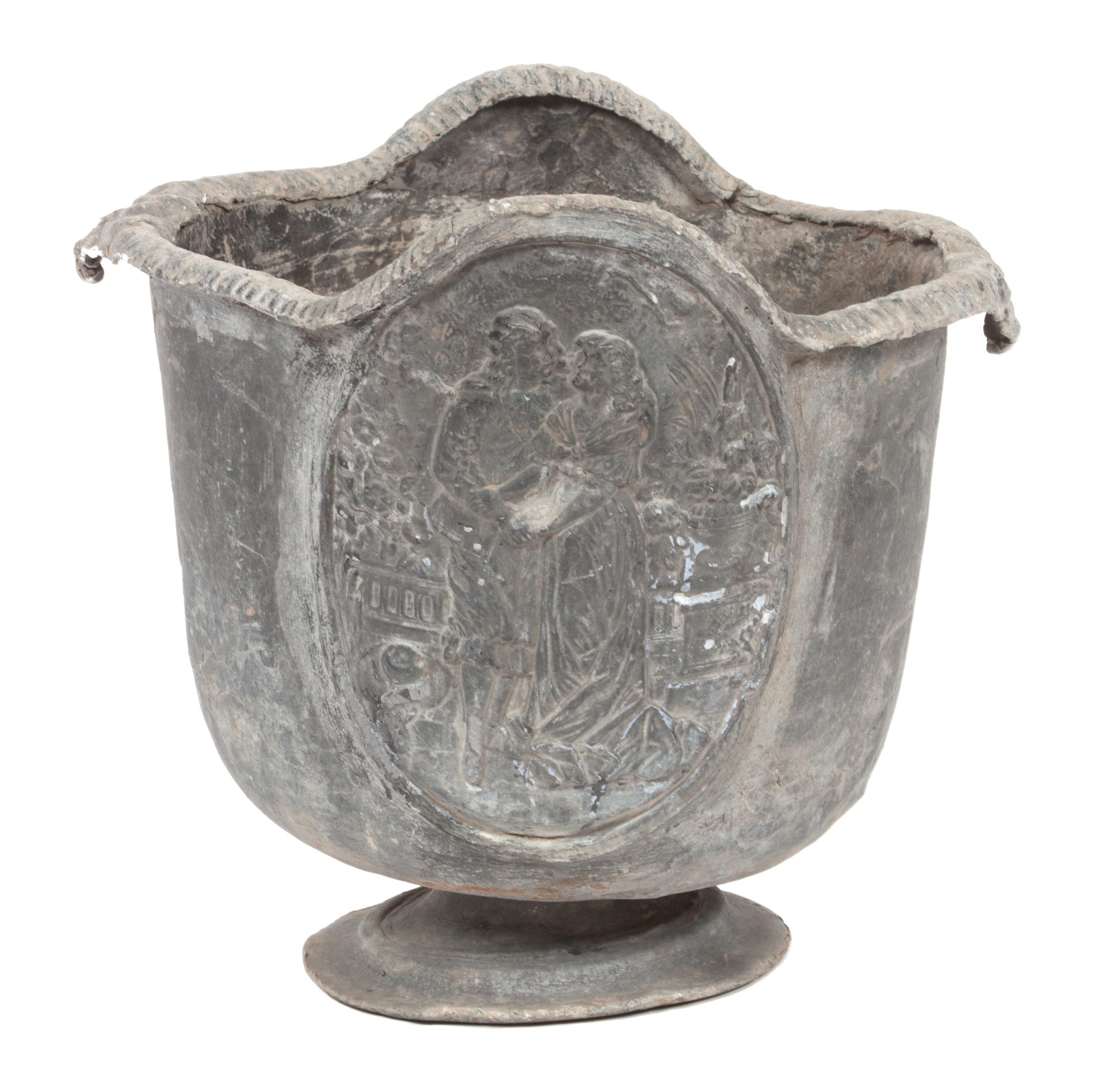 An Italian Lead Garden Planter Height 15 inches. — 19TH CENTURY