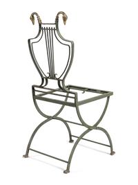 A Set of Four Painted Metal Folding Garden Chairs