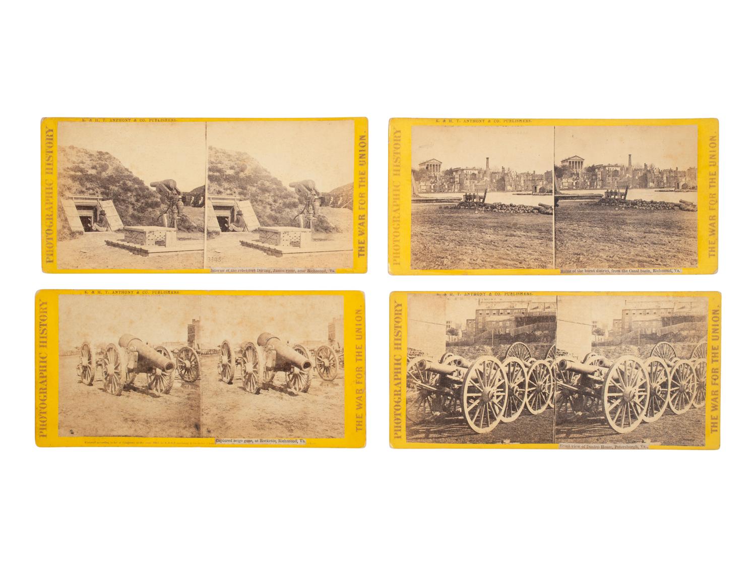 [CIVIL WAR]. 16 stereoviews featuring artillery and munitions. New York: E. & H. T. Anthony & Co.