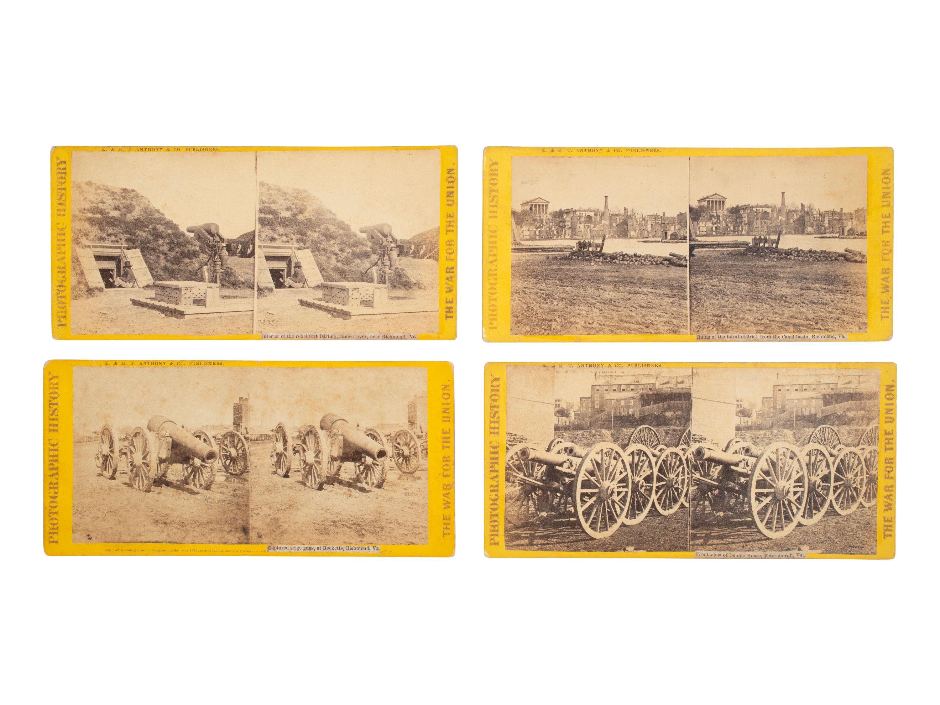 [CIVIL WAR]. 16 stereoviews featuring artillery and munitions. New York: E. & H. T. Anthony & Co.