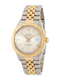 ROLEX, REF. 16253 18K YELLOW GOLD AND STAINLESS STEEL 'DATEJUST THUNDERBIRD' WITH TAPESTRY DIAL WATCH, BOX & PAPERS