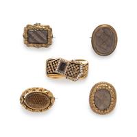VICTORIAN, COLLECTION OF MOURNING BROOCHES