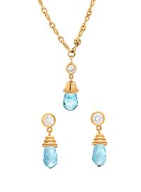 DIAMOND AND AQUAMARINE SET