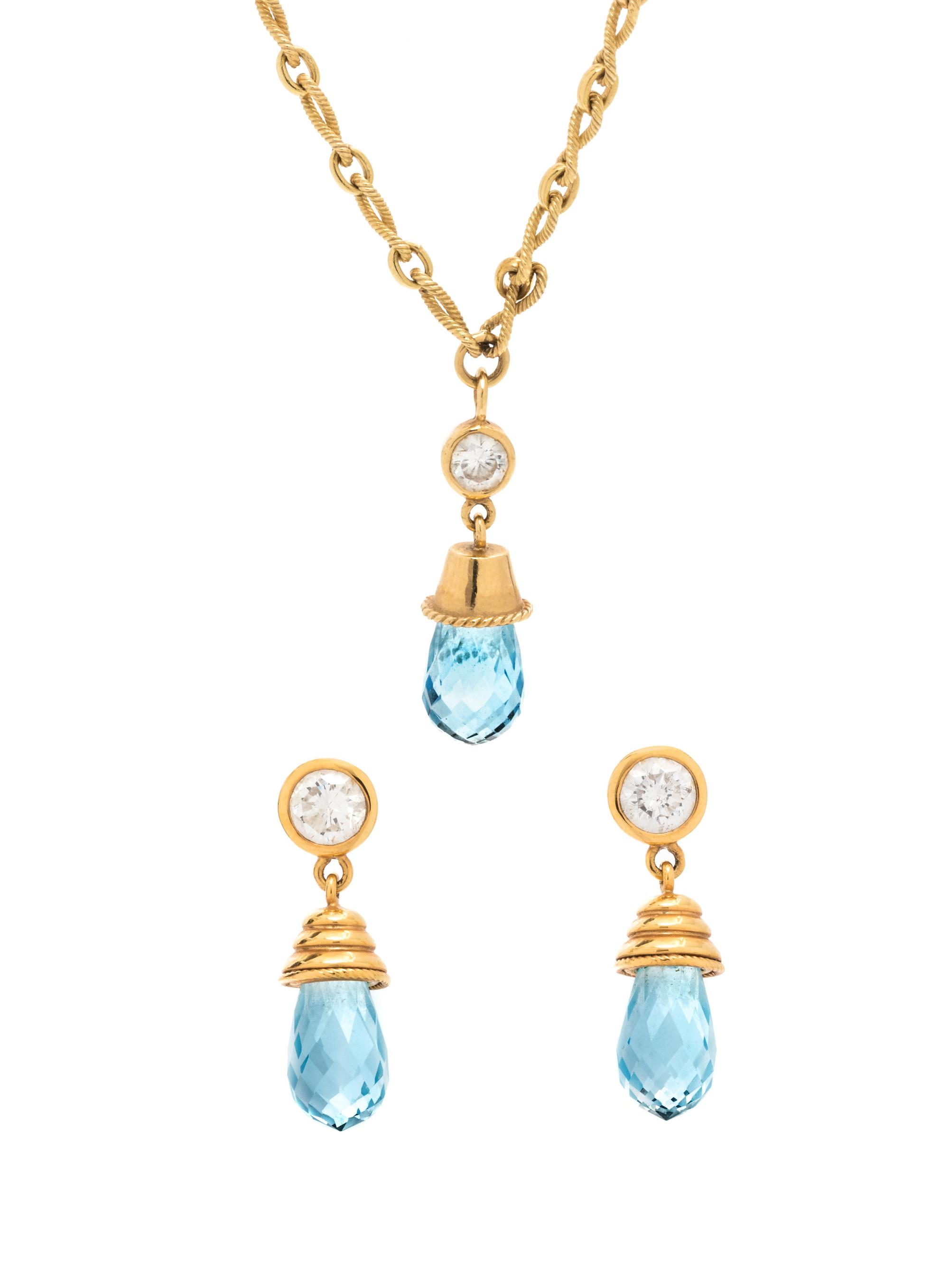 DIAMOND AND AQUAMARINE SET