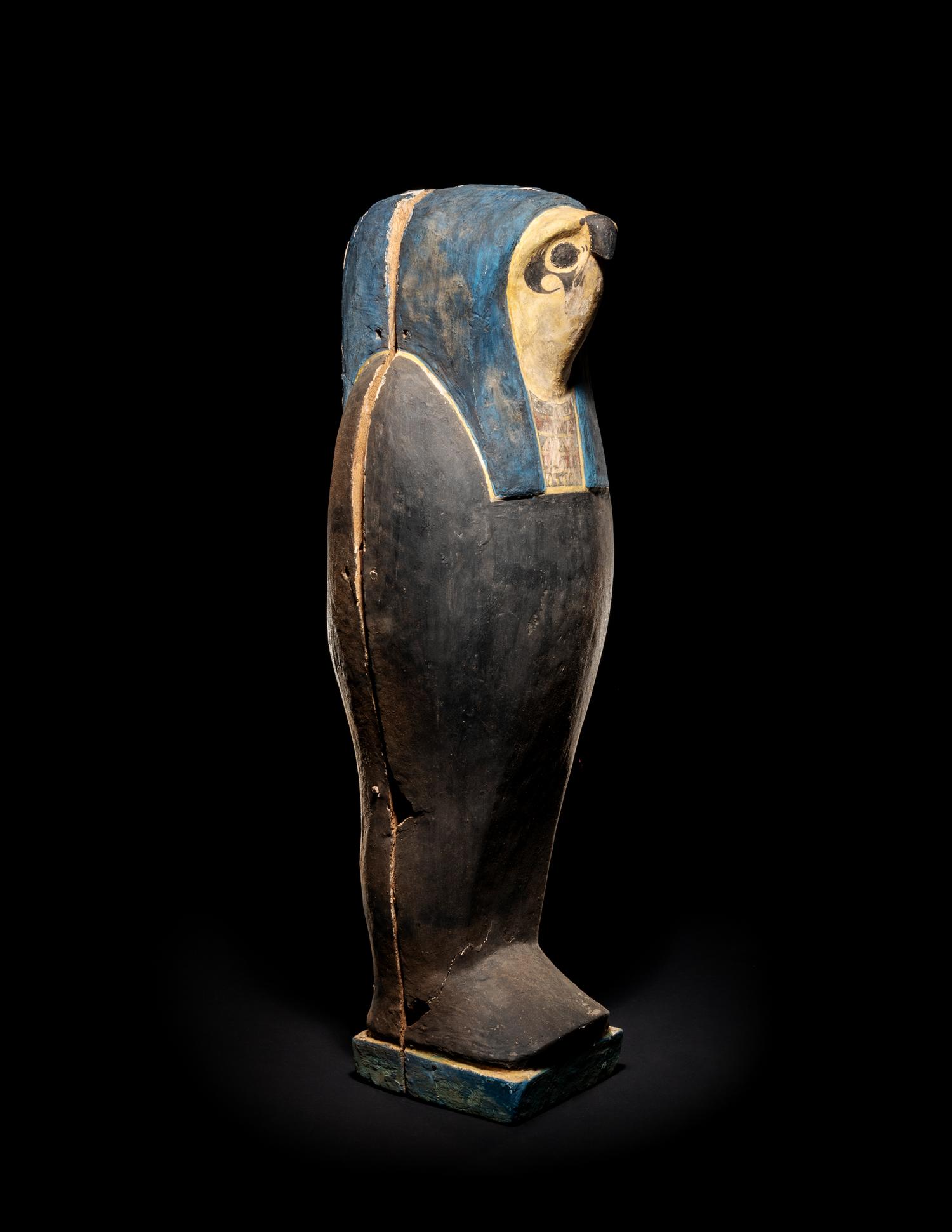 An Egyptian Wood Falcon Sarcophagus