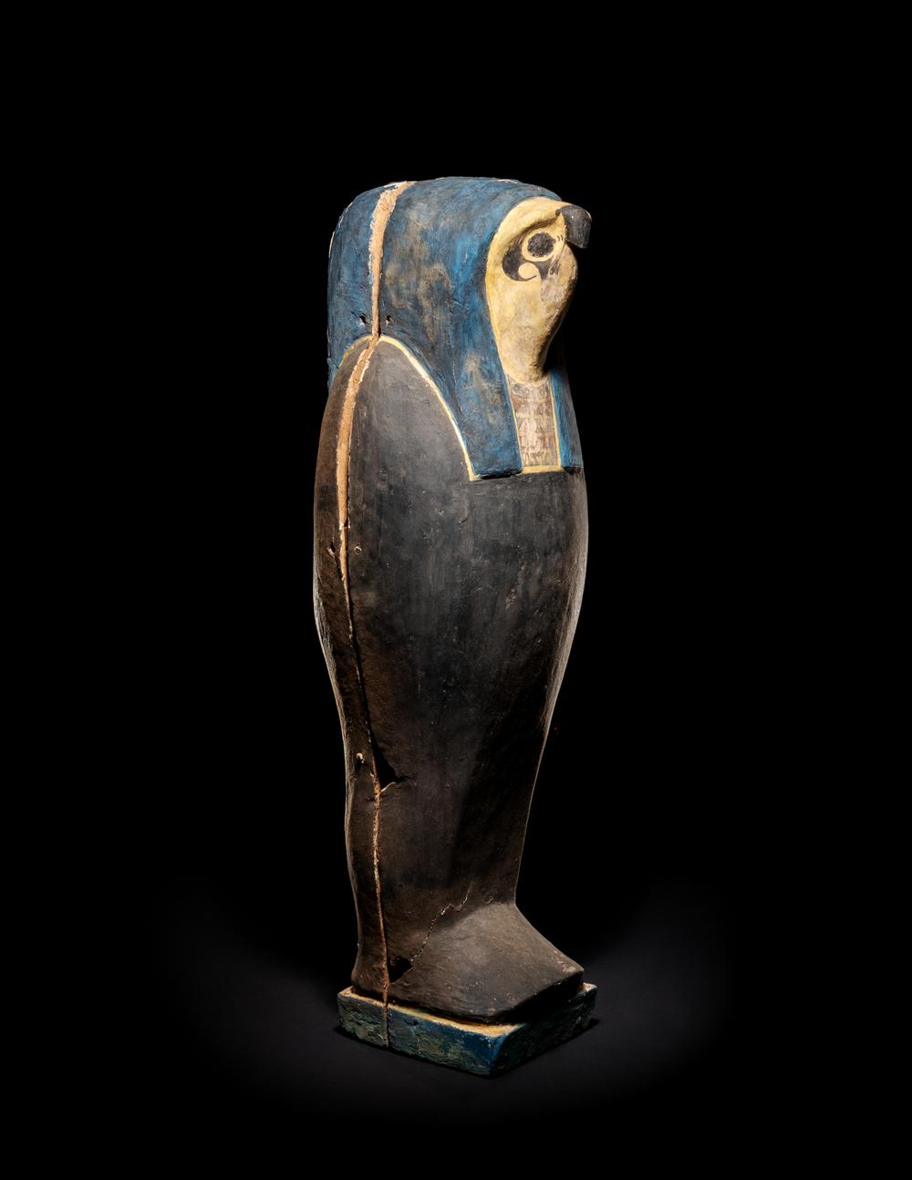 An Egyptian Wood Falcon Sarcophagus