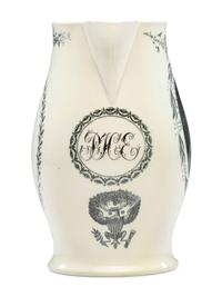 A Rare Liverpool Transfer-Printed Creamware 'Thomas Jefferson' Pitcher