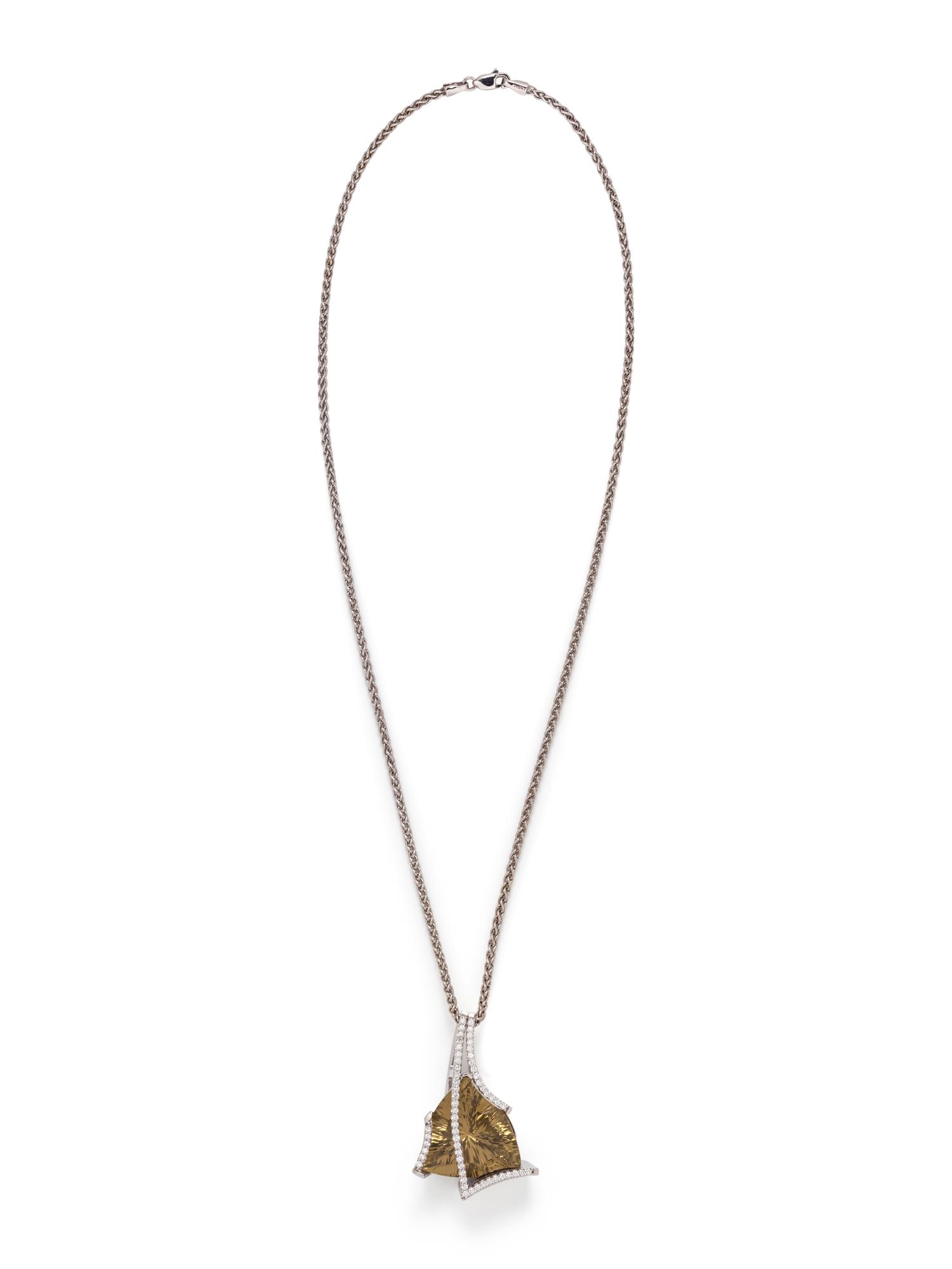 JOHN ATENCIO, SMOKY QUARTZ AND DIAMOND PENDANT