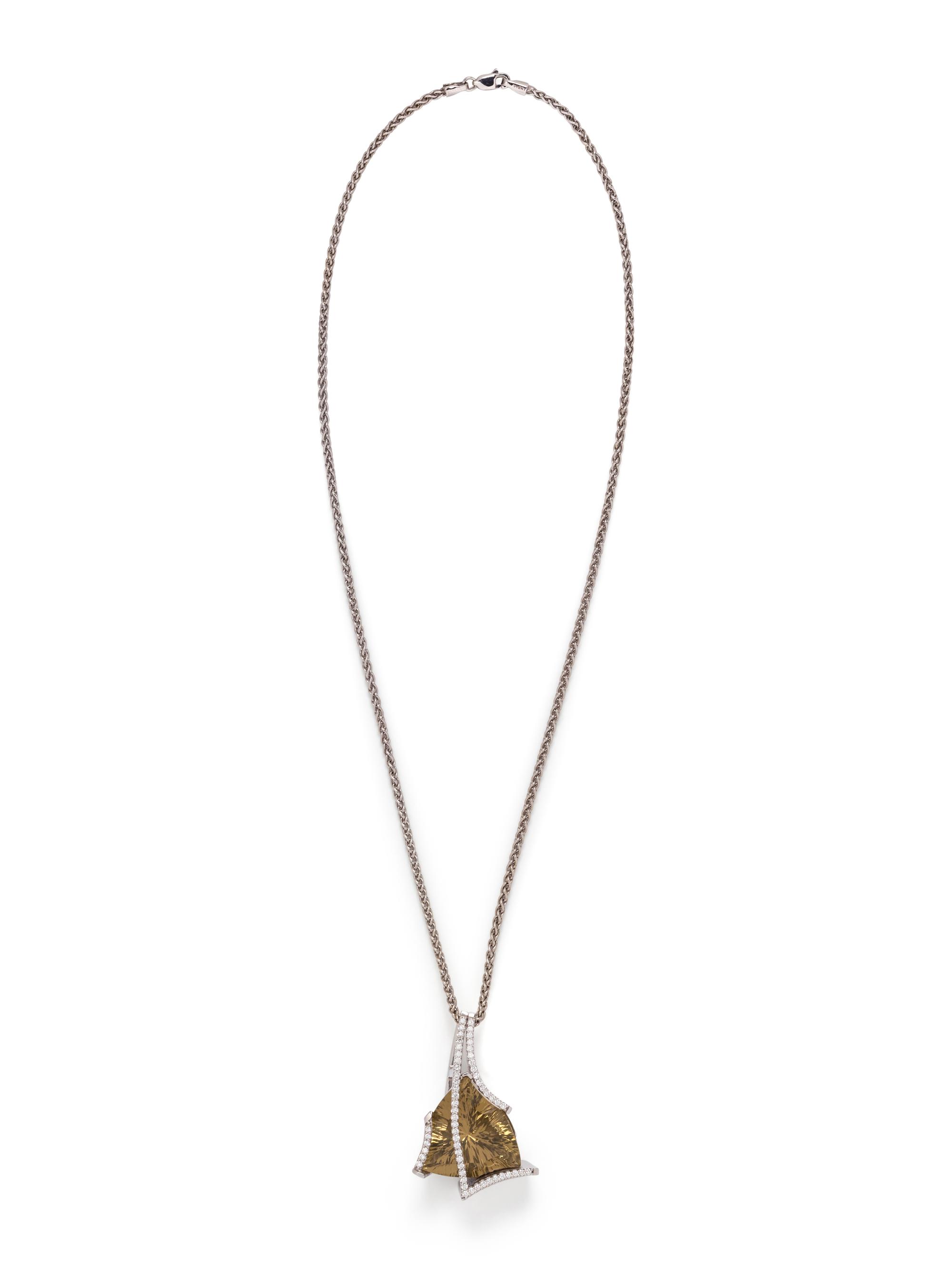 JOHN ATENCIO, SMOKY QUARTZ AND DIAMOND PENDANT