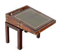 A George III Walnut Lap Desk on a Later Stand