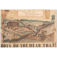 Exceptional William Henry Harrison 1840 Great Harrison BBQ Folk Art Campaign Banner