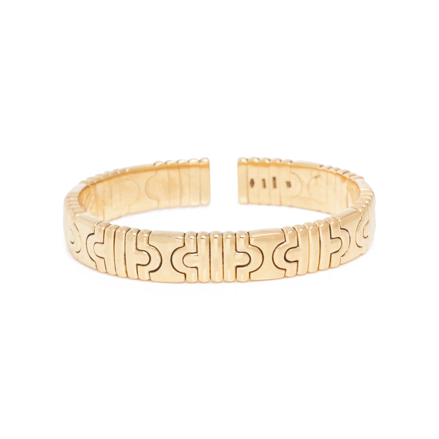 BVLGARI, YELLOW GOLD 'PARENTESI' CUFF BRACELET