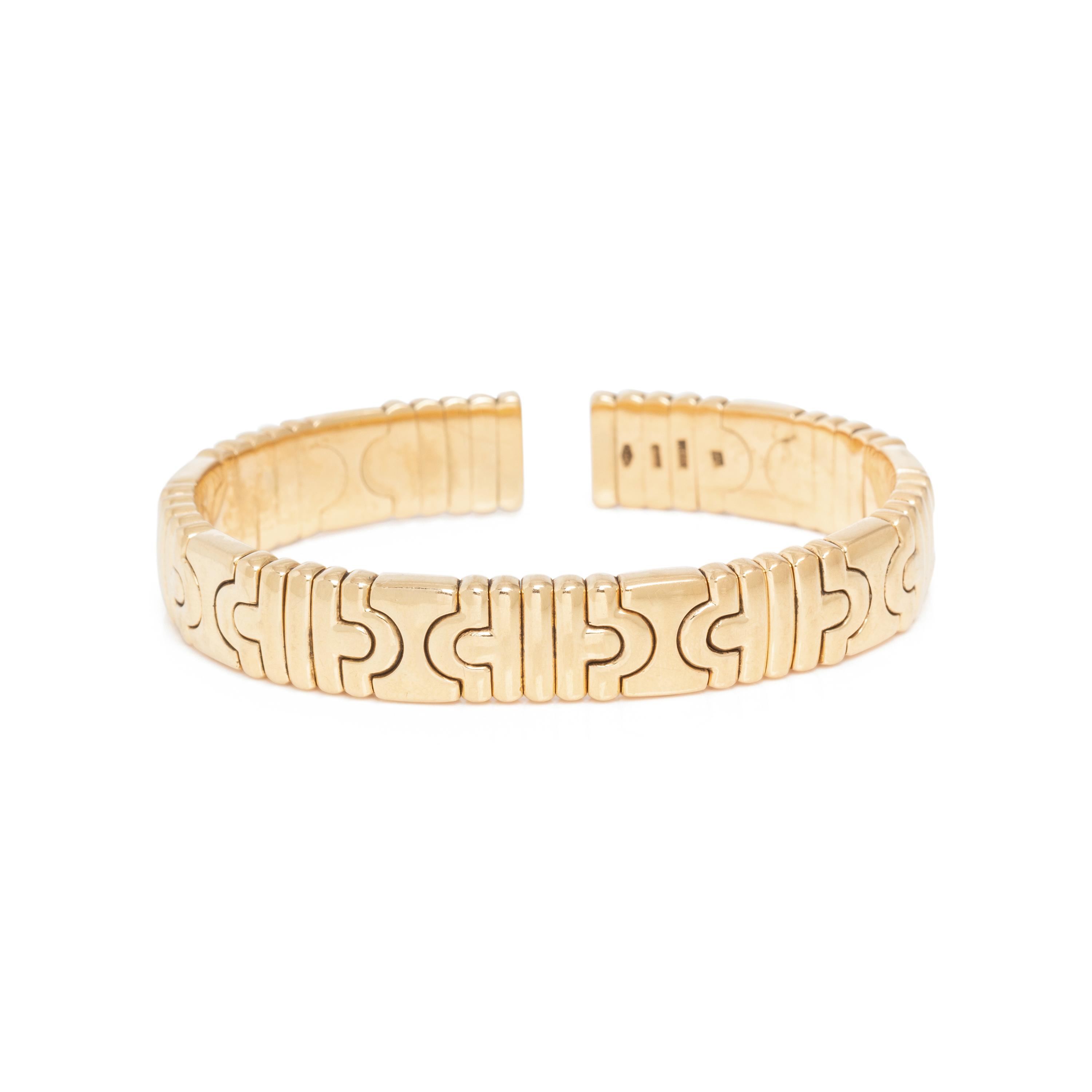 BVLGARI, YELLOW GOLD 'PARENTESI' CUFF BRACELET