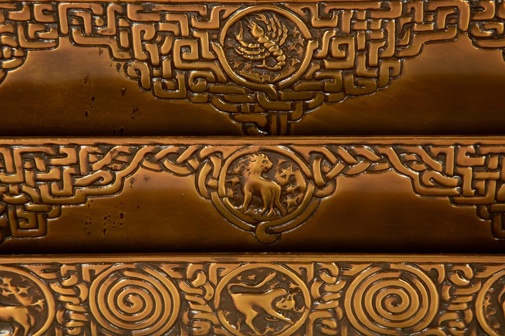 Two Tiffany Studios Bronze Zodiac Paper Racks — 20th Century