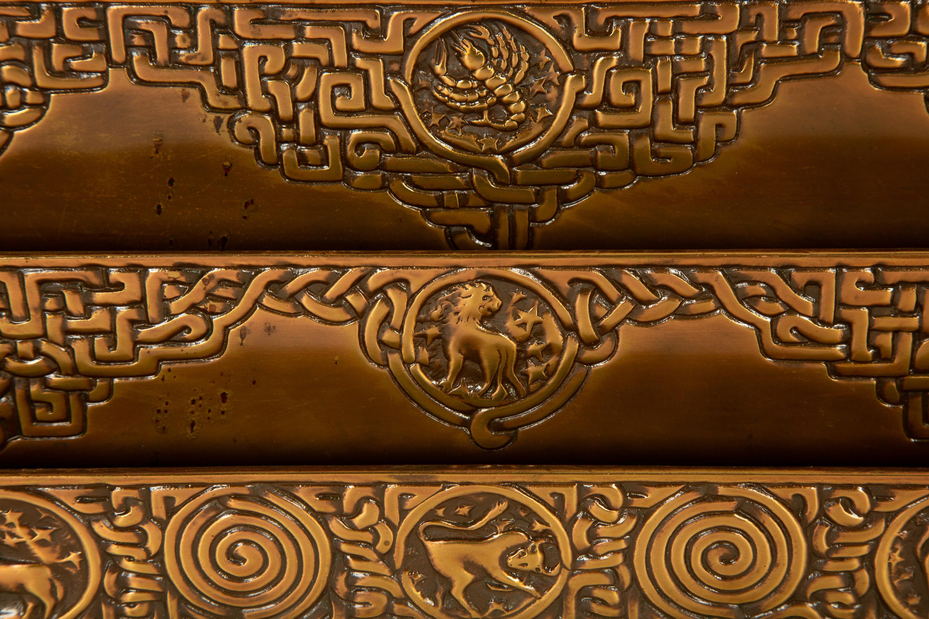 Two Tiffany Studios Bronze Zodiac Paper Racks — 20th Century