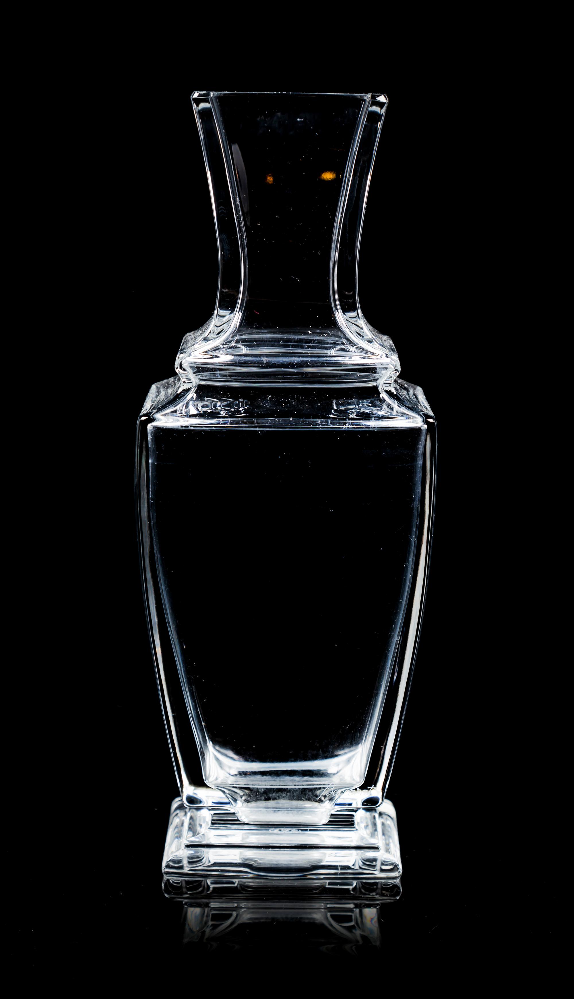 A Baccarat Vase Height 10 1/4 inches.