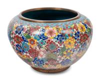 Six Chinese Blue Ground Cloisonné Enameled Brush Washers