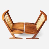 Mira Nakashima (American, b. 1942) Pair of Special Single-Board Seat "Conoid Host" Chairs, George Nakashima Woodworker, New Hope, Pennsylvania, 2007