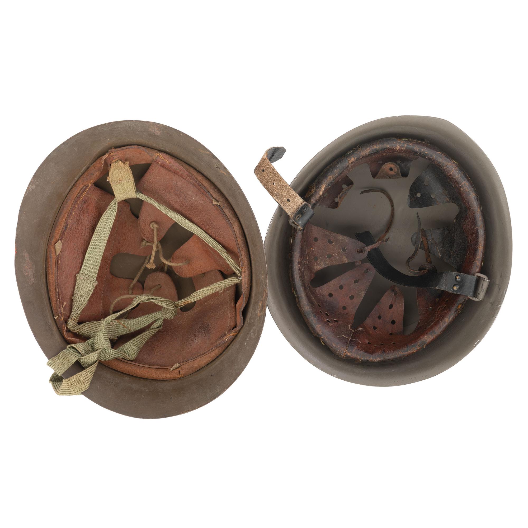 WWII Japanese Type 90 and Italian M33 Helmets