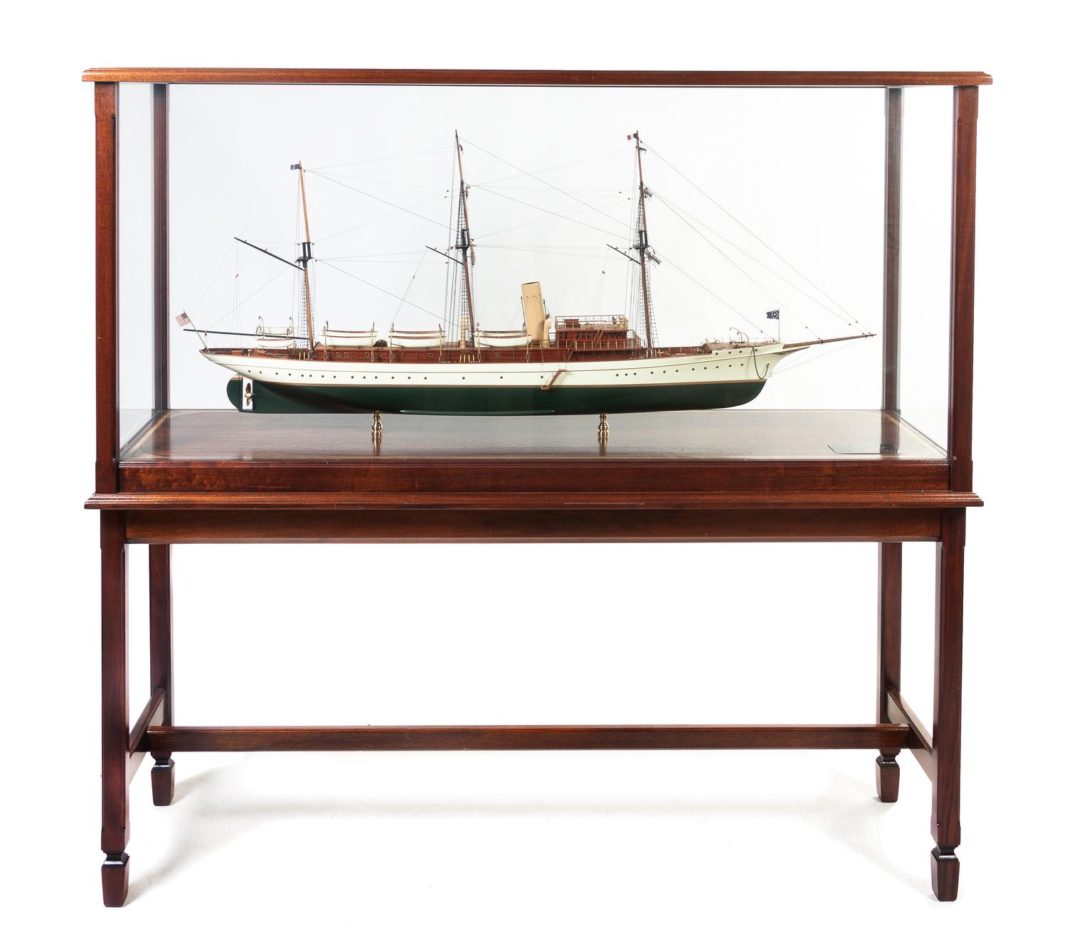 A Model of the Steam Yacht Aphrodite, Width overall 64 1/2 inches.