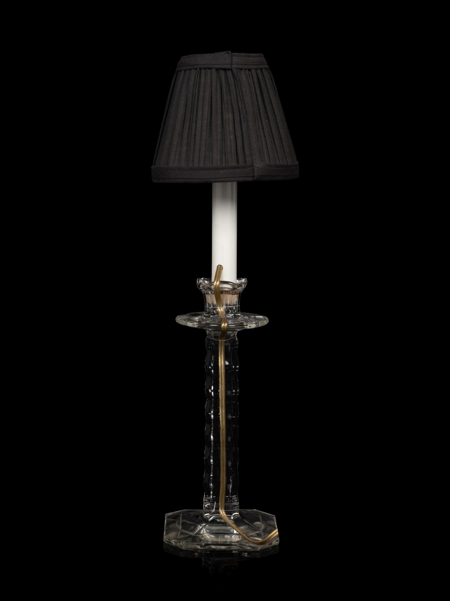 APPROVED FOR DONATION A Cut Glass Candlestick Mounted as a Lamp
