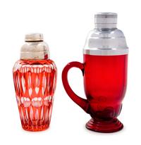 Two Cut Glass Cocktail Shakers