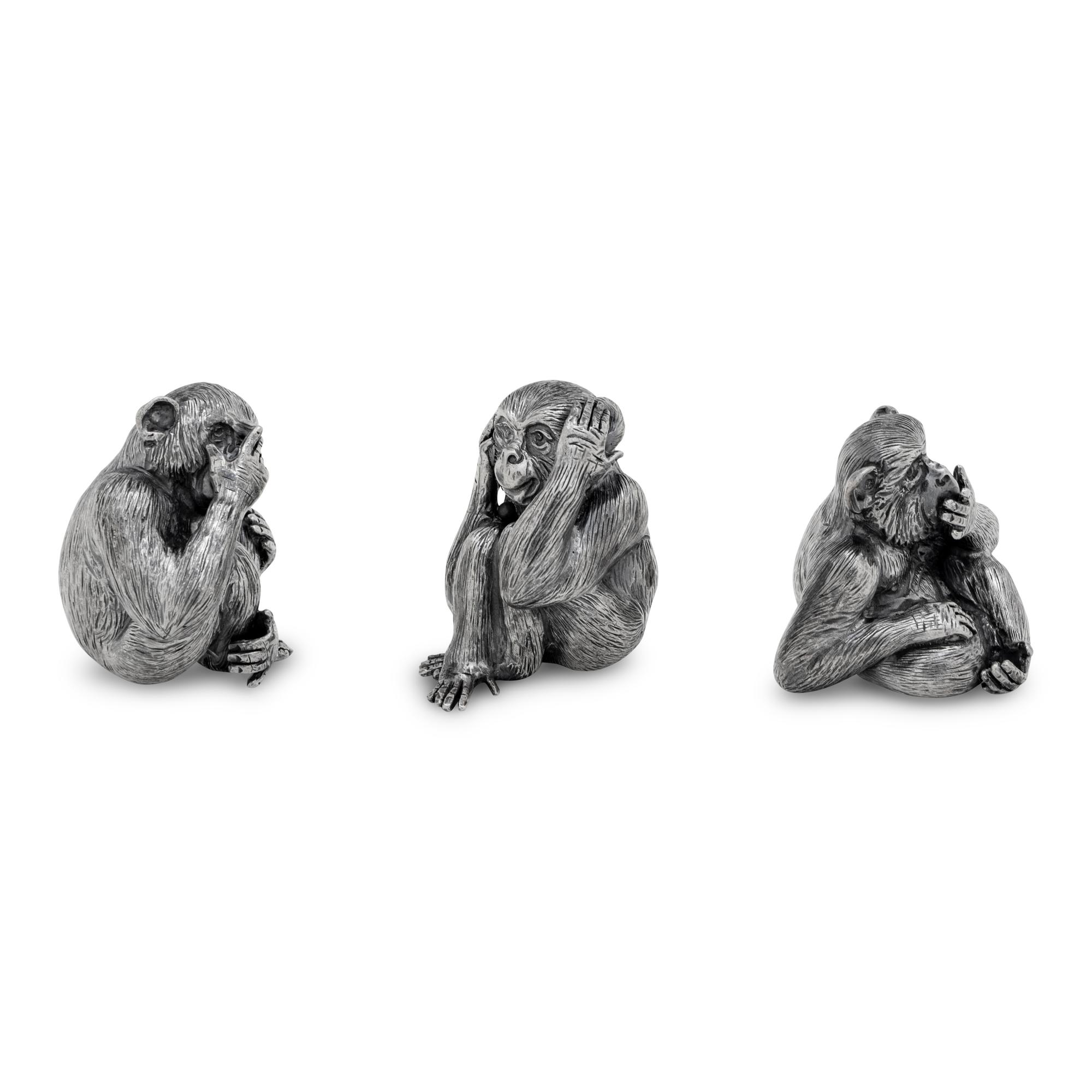 A Set of Three Buccellati Wise Monkey Figures