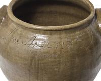 A Rare And Large David Drake Alkaline Glazed Two-Handled Stoneware Storage Jar