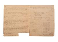 [SLAVERY & ABOLITION]. Memorandum on the estate of Colonel John Robert (1757-1811) listing the enslaved individuals Henry and Bella. New York, May 1812.
