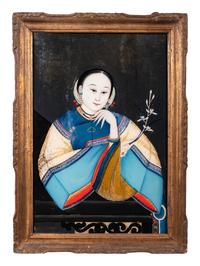 Two Chinese Export Reverse Glass Paintings